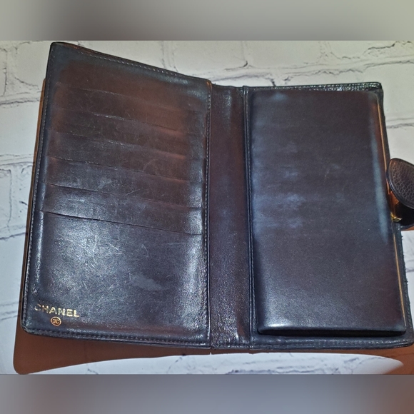 Chanel Black Embossed Caviar Leather long wallett vintage - Picture 9 of 16